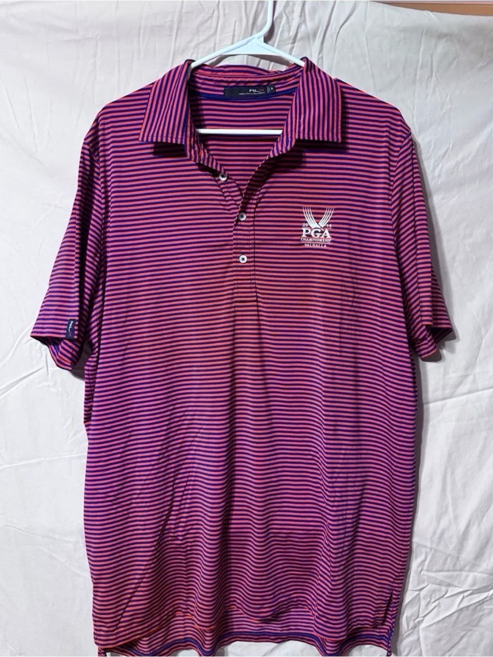 Ralph Lauren Men’s Purple and Black Striped Polo